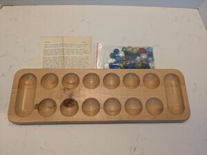 Mancala Game By The Woodfield Collection Wood Game Board Year 2000 Boho